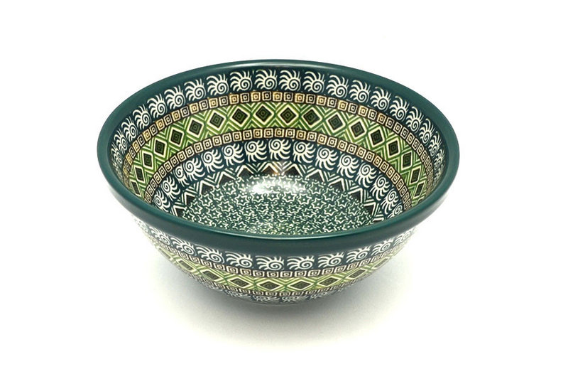 Ceramika Artystyczna Polish Pottery Bowl - Large Nesting (7 1/2") - Aztec Forest 057-1919q (Ceramika Artystyczna)