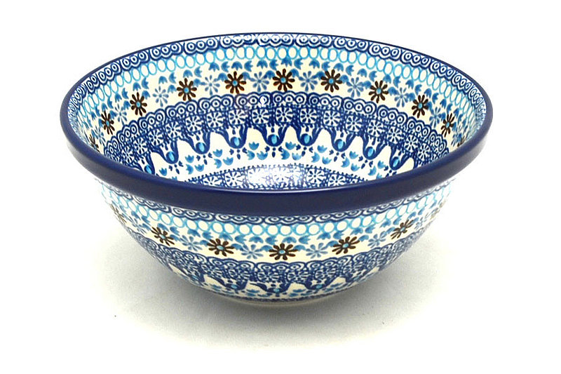 Polish Pottery Bowl - Large Nesting (7 1/2") - Blue Yonder