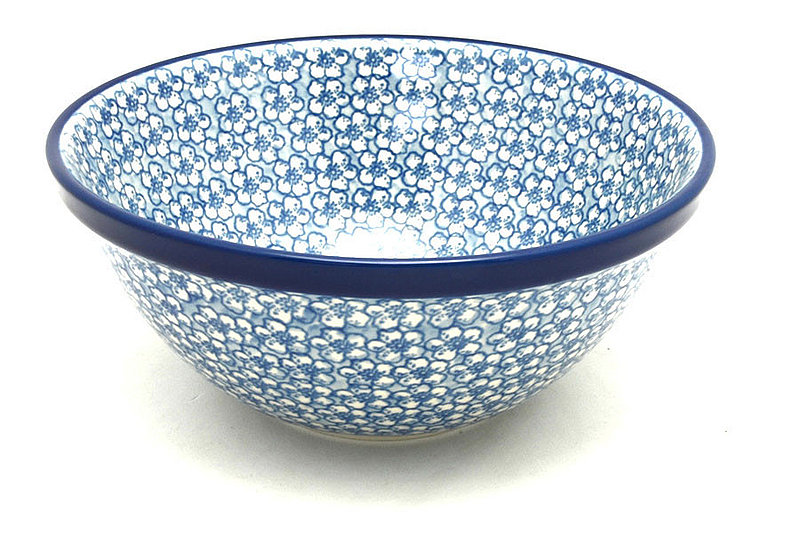 Ceramika Artystyczna Polish Pottery Bowl - Large Nesting (7 1/2") - Daisy Flurry 057-2176a (Ceramika Artystyczna)