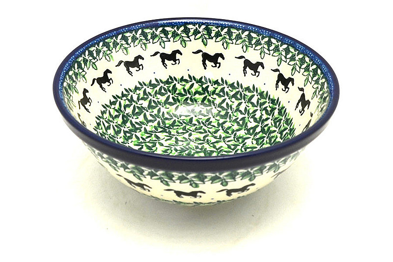 Ceramika Artystyczna Polish Pottery Bowl - Large Nesting (7 1/2") - Dark Horse 057-2241a (Ceramika Artystyczna)