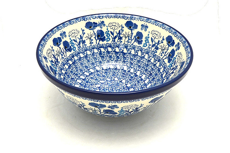 Ceramika Artystyczna Polish Pottery Bowl - Large Nesting (7 1/2") - Evening Poppies 057-2902a (Ceramika Artystyczna)