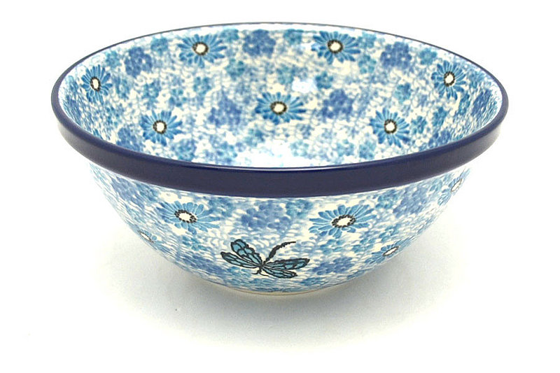 Polish Pottery Bowl - Large Nesting (7 1/2") - Misty Dragonfly