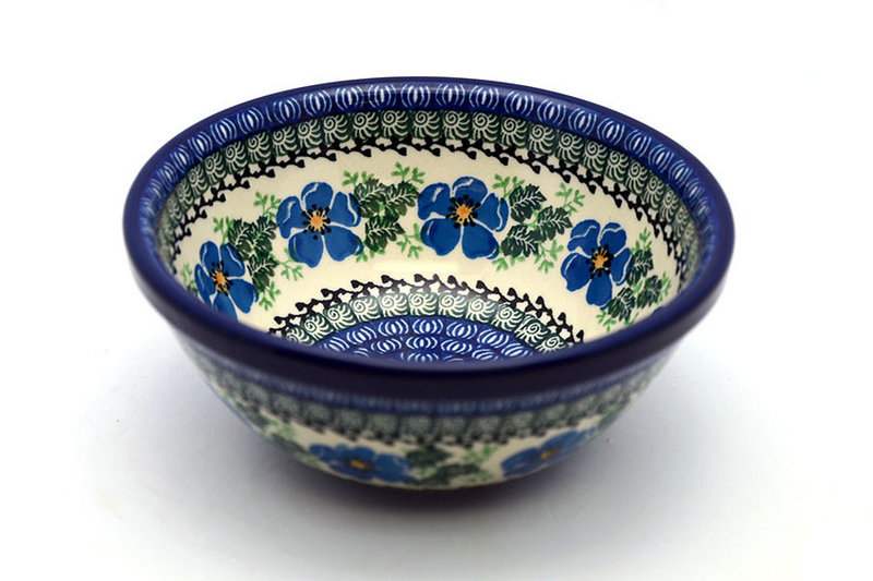 Ceramika Artystyczna Polish Pottery Bowl - Large Nesting (7 1/2") - Morning Glory 057-1915a (Ceramika Artystyczna)
