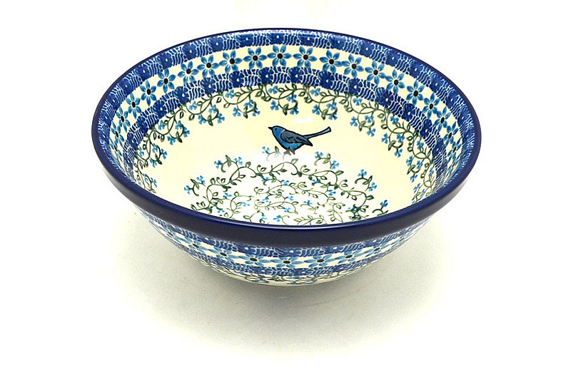 Ceramika Artystyczna Polish Pottery Bowl - Large Nesting (7 1/2") - Song Bird 057-1932a (Ceramika Artystyczna)