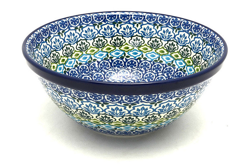 Polish Pottery Bowl - Large Nesting (7 1/2") - Tranquil Tide