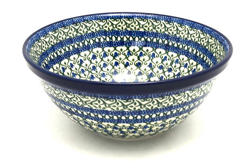 Ceramika Artystyczna Polish Pottery Bowl - Large Nesting (7 1/2") - Tulip Trellis 057-0585a (Ceramika Artystyczna)