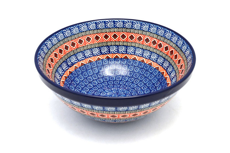 Ceramika Artystyczna Polish Pottery Bowl - Larger Nesting (9") - Aztec Sun 056-1350a (Ceramika Artystyczna)