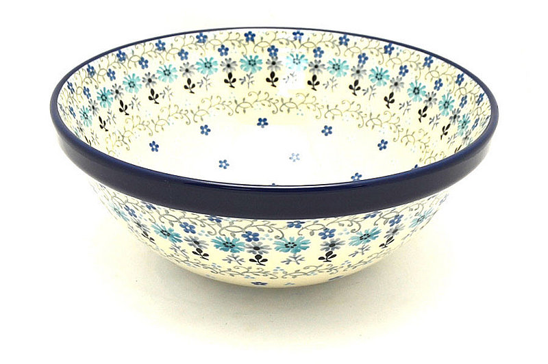 Ceramika Artystyczna Polish Pottery Bowl - Larger Nesting (9") - Bachelor Button 056-2641a (Ceramika Artystyczna)