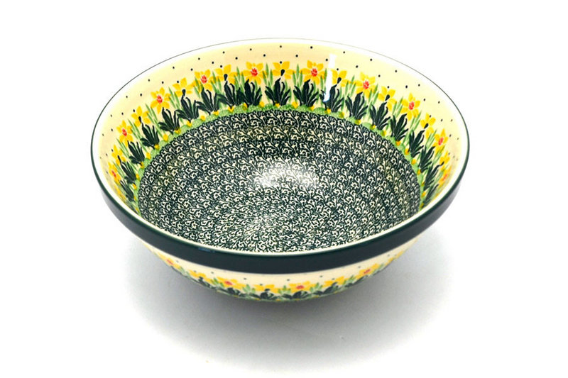 Ceramika Artystyczna Polish Pottery Bowl - Larger Nesting (9") - Daffodil 056-2122q (Ceramika Artystyczna)