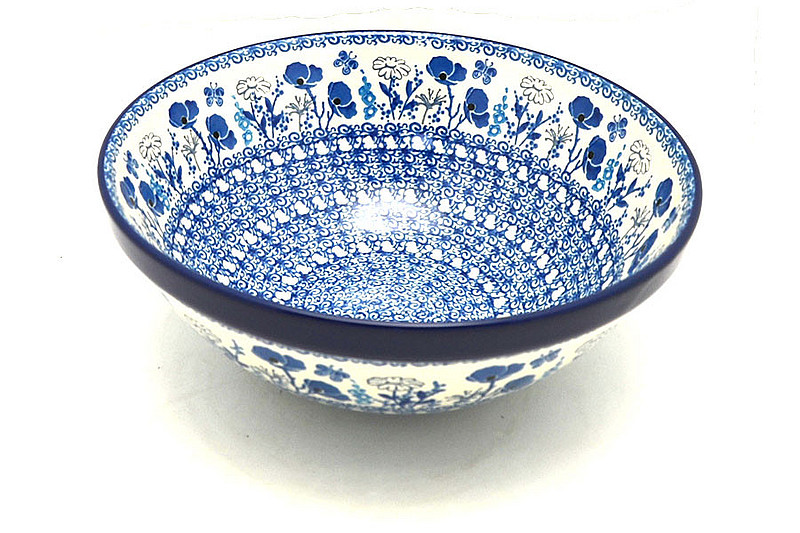 Ceramika Artystyczna Polish Pottery Bowl - Larger Nesting (9") - Evening Poppies 056-2902a (Ceramika Artystyczna)