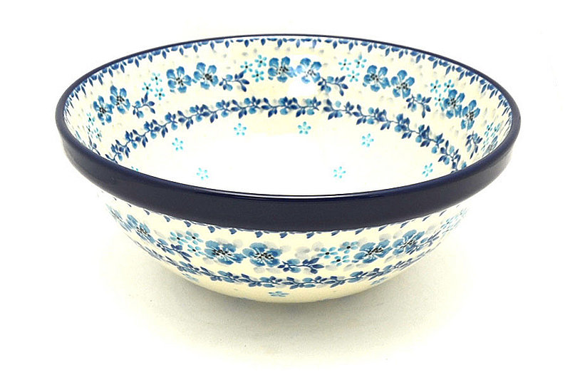 Ceramika Artystyczna Polish Pottery Bowl - Larger Nesting (9") - Flax Flower 056-2642a (Ceramika Artystyczna)
