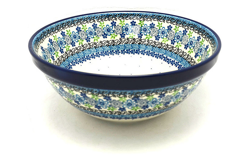 Ceramika Artystyczna Polish Pottery Bowl - Larger Nesting (9") - Flower Works 056-2633a (Ceramika Artystyczna)