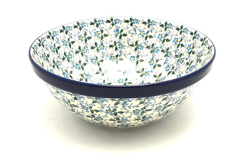 Ceramika Artystyczna Polish Pottery Bowl - Larger Nesting (9") - Forget-Me-Knot 056-2089a (Ceramika Artystyczna)