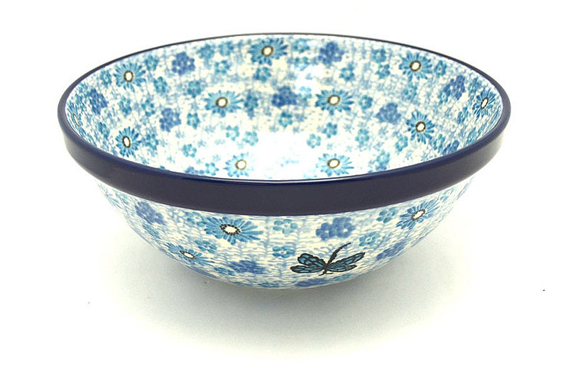 Ceramika Artystyczna Polish Pottery Bowl - Larger Nesting (9") - Misty Dragonfly 056-2818a (Ceramika Artystyczna)