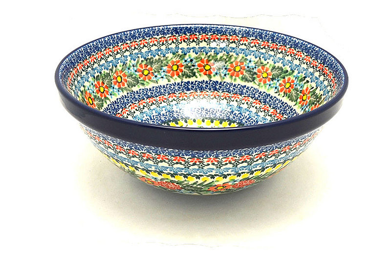 Ceramika Artystyczna Polish Pottery Bowl - Larger Nesting (9") - Unikat Signature U3357 056-U3357 (Ceramika Artystyczna)