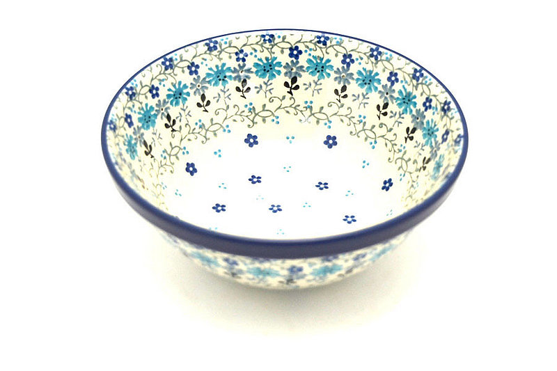 Ceramika Artystyczna Polish Pottery Bowl - Medium Nesting (6 1/2") - Bachelor Button 058-2641a (Ceramika Artystyczna)