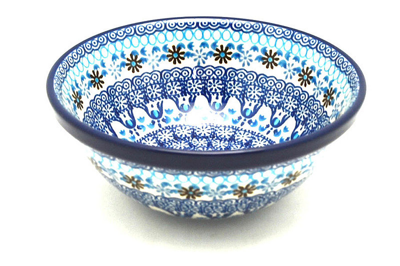 Ceramika Artystyczna Polish Pottery Bowl - Medium Nesting (6 1/2") - Blue Yonder 058-2187a (Ceramika Artystyczna)