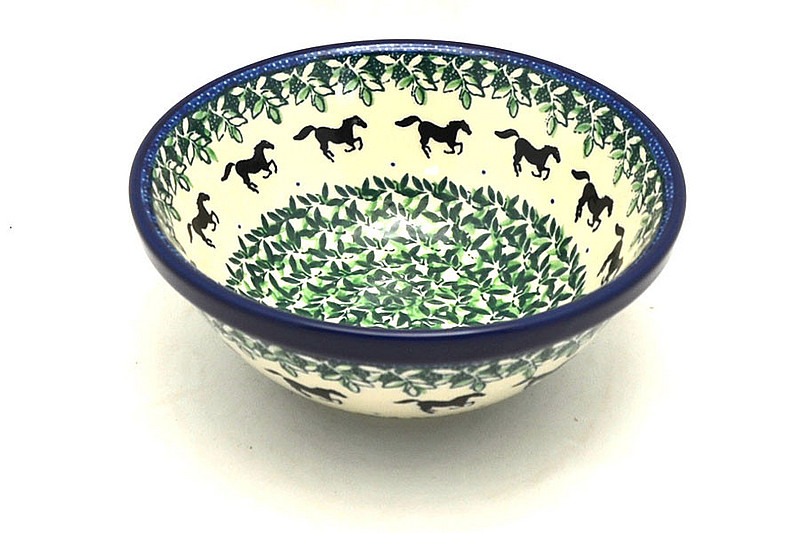 Ceramika Artystyczna Polish Pottery Bowl - Medium Nesting (6 1/2") - Dark Horse 058-2241a (Ceramika Artystyczna)