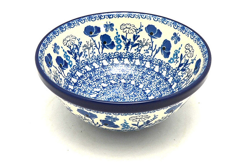 Ceramika Artystyczna Polish Pottery Bowl - Medium Nesting (6 1/2") - Evening Poppies 058-2902a (Ceramika Artystyczna)