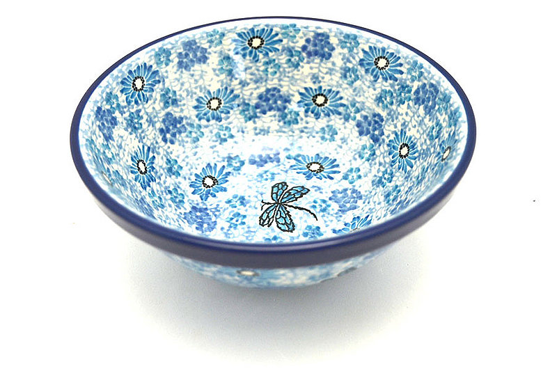 Ceramika Artystyczna Polish Pottery Bowl - Medium Nesting (6 1/2") - Misty Dragonfly 058-2818a (Ceramika Artystyczna)