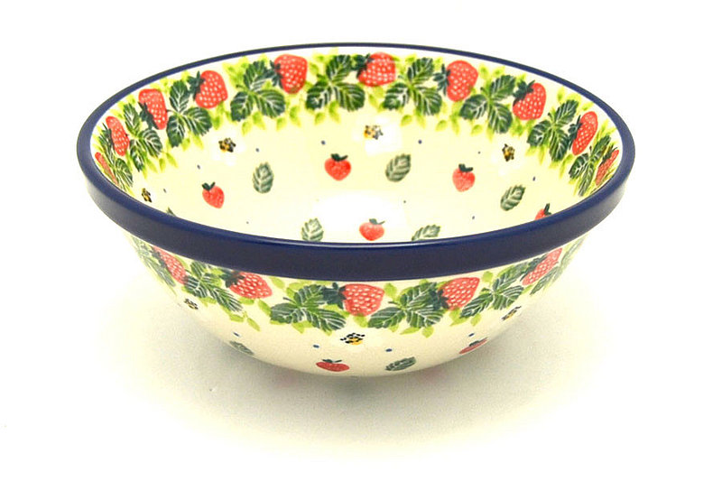 Ceramika Artystyczna Polish Pottery Bowl - Medium Nesting (6 1/2") - Strawberry Field 058-2709a (Ceramika Artystyczna)