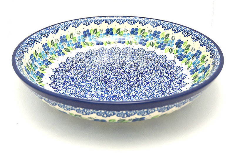 Ceramika Artystyczna Polish Pottery Bowl - Pasta Serving - Large - Blue Phlox 115-1417a (Ceramika Artystyczna)