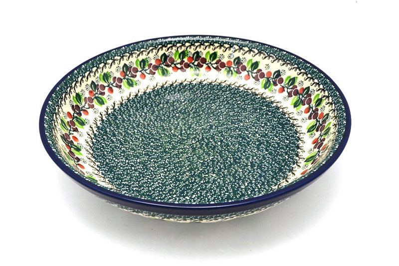 Ceramika Artystyczna Polish Pottery Bowl - Pasta Serving - Large - Burgundy Berry Green 115-1415a (Ceramika Artystyczna)