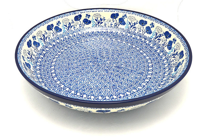 Ceramika Artystyczna Polish Pottery Bowl - Pasta Serving - Large - Evening Poppies 115-2902a (Ceramika Artystyczna)