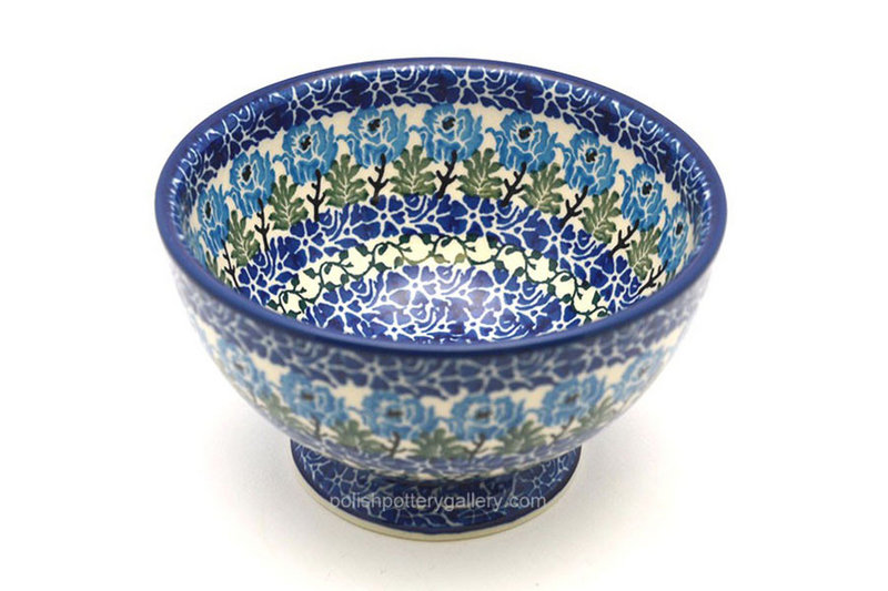 Ceramika Artystyczna Polish Pottery Bowl - Pedestal - Small - Antique Rose 206-1390a (Ceramika Artystyczna)