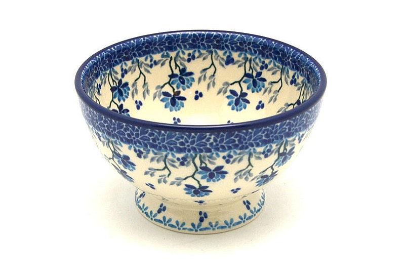 Ceramika Artystyczna Polish Pottery Bowl - Pedestal - Small - Clover Field 206-2524a (Ceramika Artystyczna)
