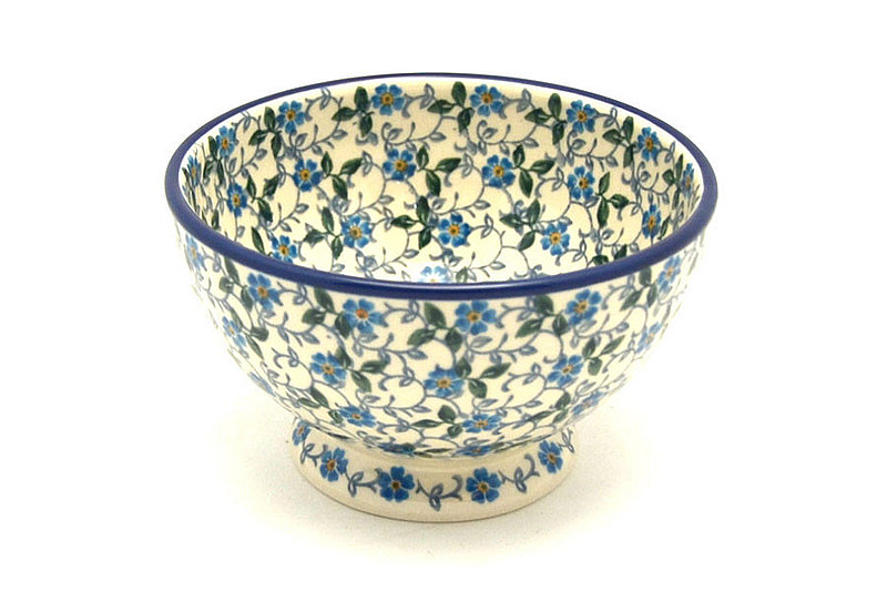 Ceramika Artystyczna Polish Pottery Bowl - Pedestal - Small - Forget-Me-Knot 206-2089a (Ceramika Artystyczna)