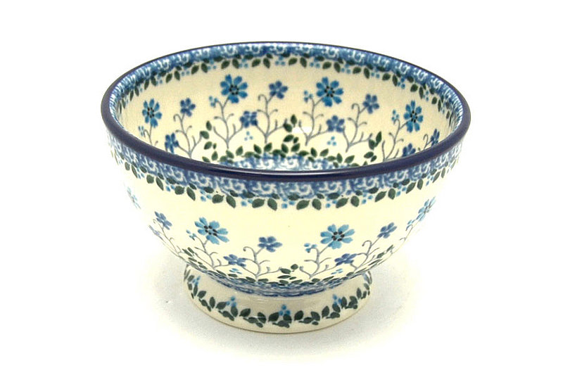 Ceramika Artystyczna Polish Pottery Bowl - Pedestal - Small - Georgia Blue 206-2785a (Ceramika Artystyczna)