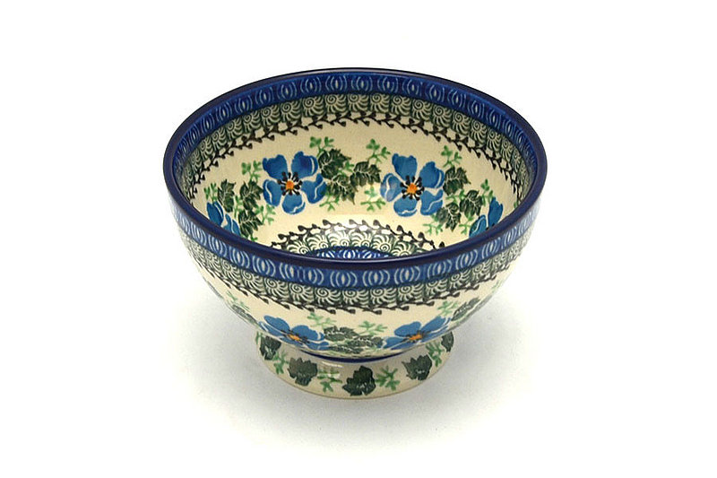 Ceramika Artystyczna Polish Pottery Bowl - Pedestal - Small - Morning Glory 206-1915a (Ceramika Artystyczna)
