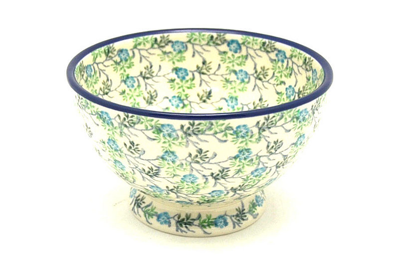 Polish Pottery Bowl - Pedestal - Small - Summer Ivy