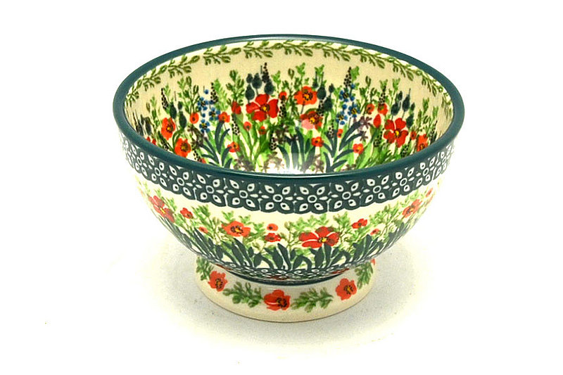 Ceramika Artystyczna Polish Pottery Bowl - Pedestal - Small - Unikat Signature - U4335 206-U4335 (Ceramika Artystyczna)
