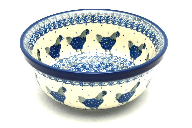 Polish Pottery Bowl - Salad - Blue Hen