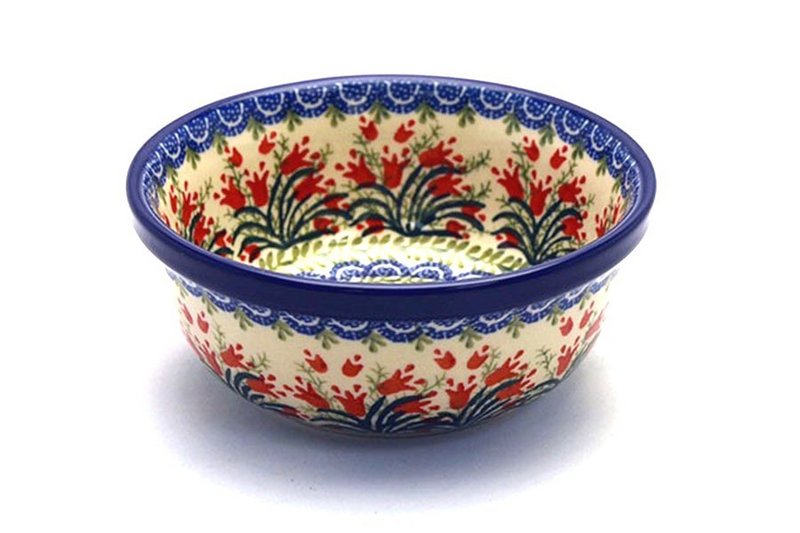 Ceramika Artystyczna Polish Pottery Bowl - Salad - Crimson Bells 209-1437a (Ceramika Artystyczna)
