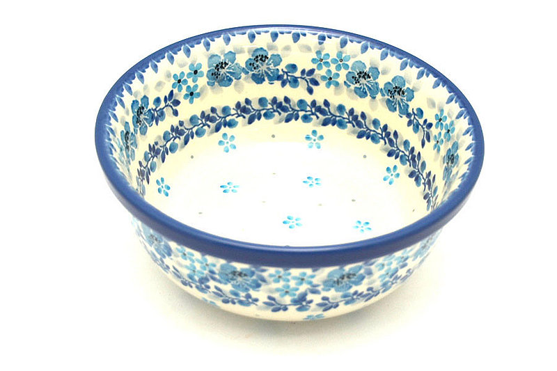 Ceramika Artystyczna Polish Pottery Bowl - Salad - Flax Flower 209-2642a (Ceramika Artystyczna)