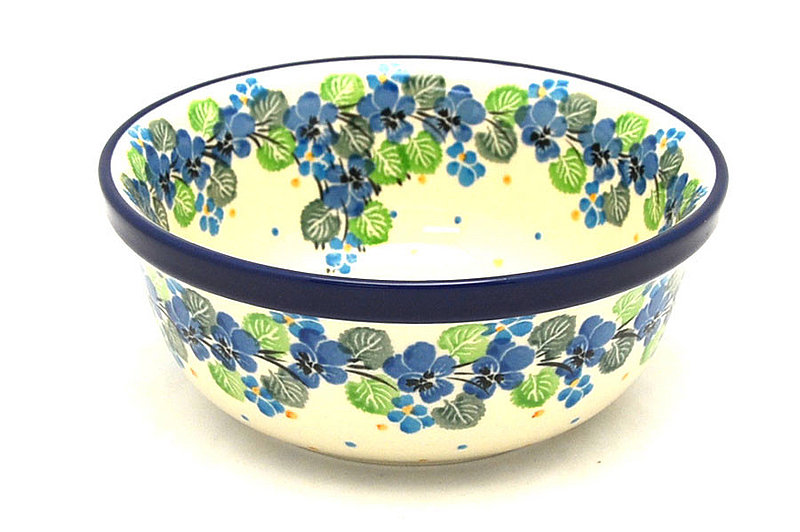 Ceramika Artystyczna Polish Pottery Bowl - Salad - Spring Viola 209-2339a (Ceramika Artystyczna)