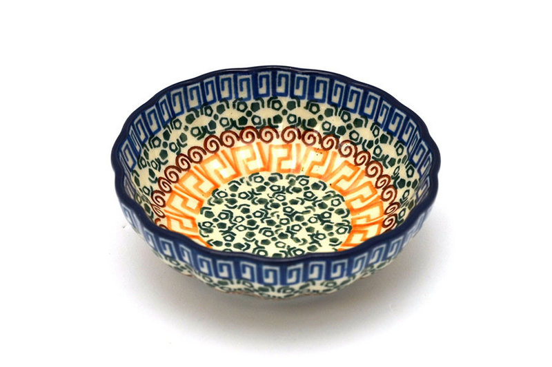 Ceramika Artystyczna Polish Pottery Bowl - Shallow Scalloped - Small - Autumn 023-050a (Ceramika Artystyczna )
