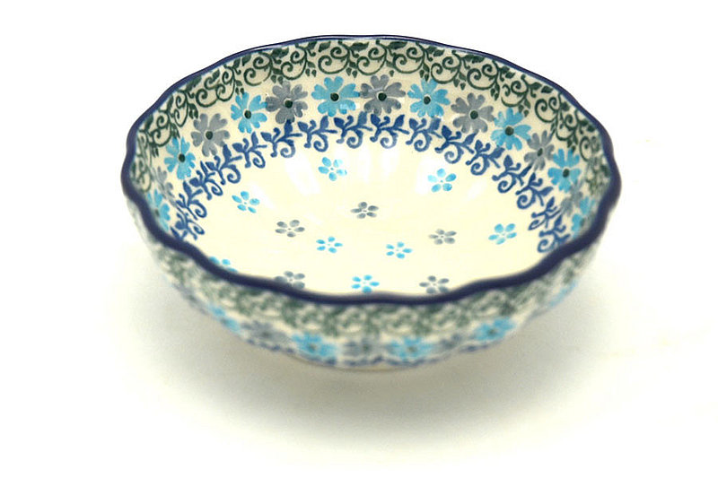 Ceramika Artystyczna Polish Pottery Bowl - Shallow Scalloped - Small - Blue Dazzle 023-2250a (Ceramika Artystyczna)