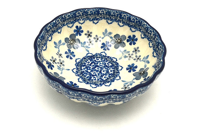 Ceramika Artystyczna Polish Pottery Bowl - Shallow Scalloped - Small - Blue Horizon 023-2333a (Ceramika Artystyczna)