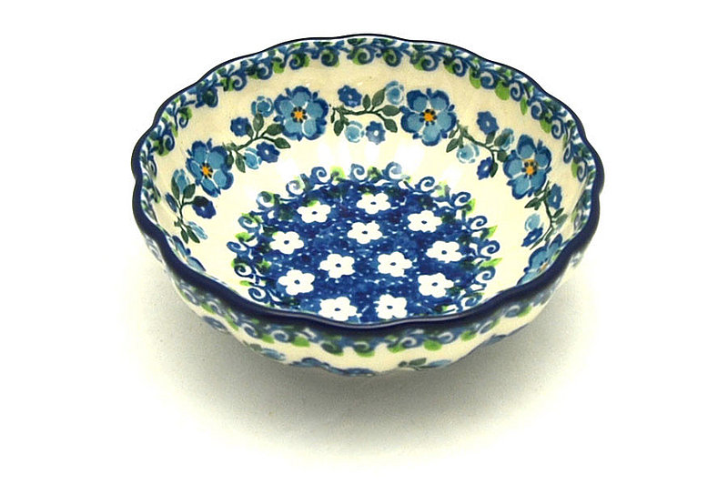Ceramika Artystyczna Polish Pottery Bowl - Shallow Scalloped - Small - Calico 023-2251a (Ceramika Artystyczna )