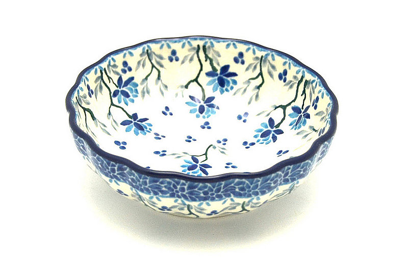Ceramika Artystyczna Polish Pottery Bowl - Shallow Scalloped - Small - Clover Field 023-2524a (Ceramika Artystyczna)