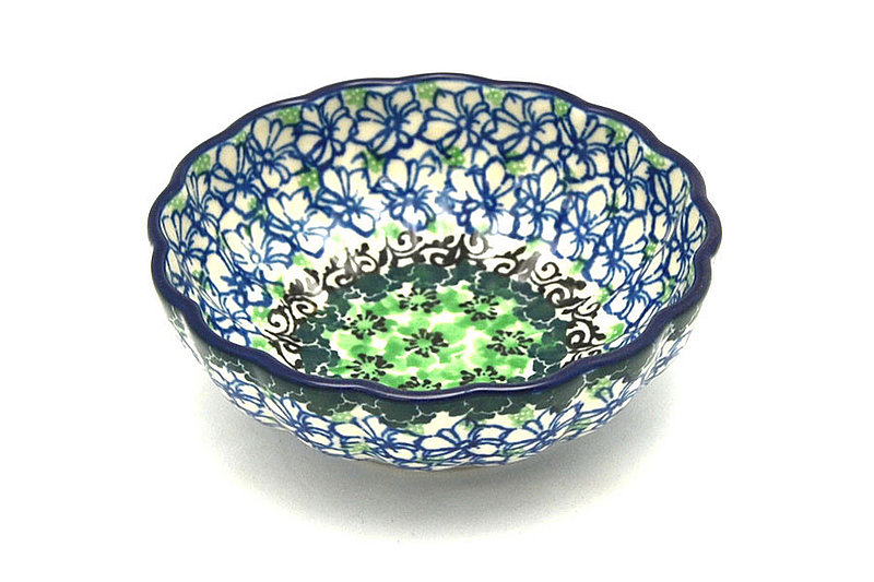 Ceramika Artystyczna Polish Pottery Bowl - Shallow Scalloped - Small - Kiwi 023-1479a (Ceramika Artystyczna)
