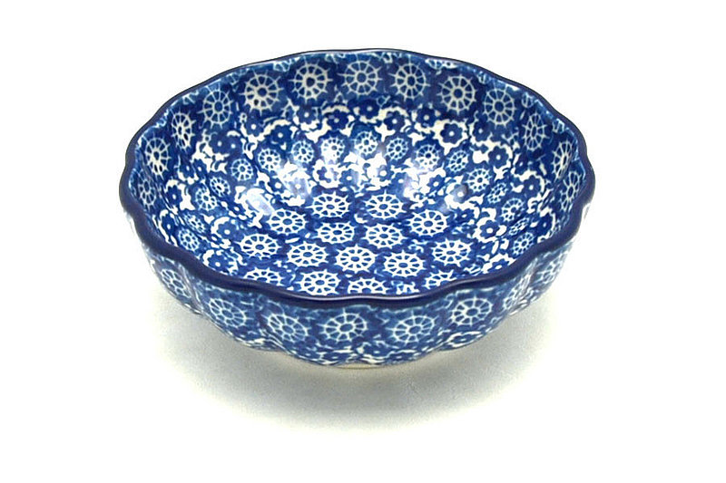 Ceramika Artystyczna Polish Pottery Bowl - Shallow Scalloped - Small - Midnight 023-2615a (Ceramika Artystyczna)