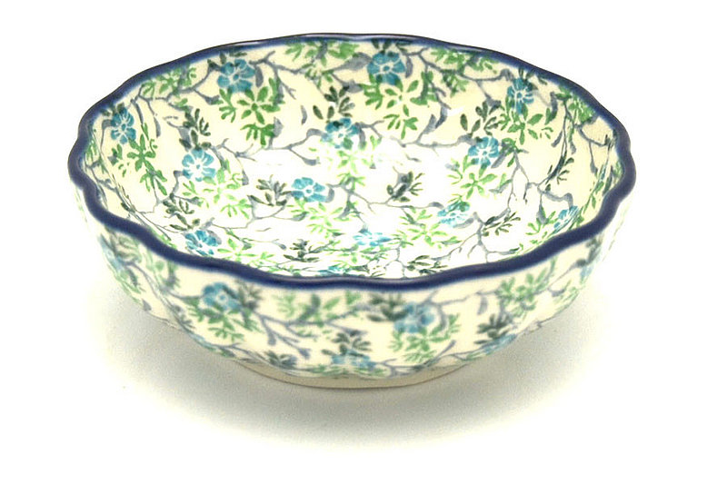 Polish Pottery Bowl - Shallow Scalloped - Small - Summer Ivy