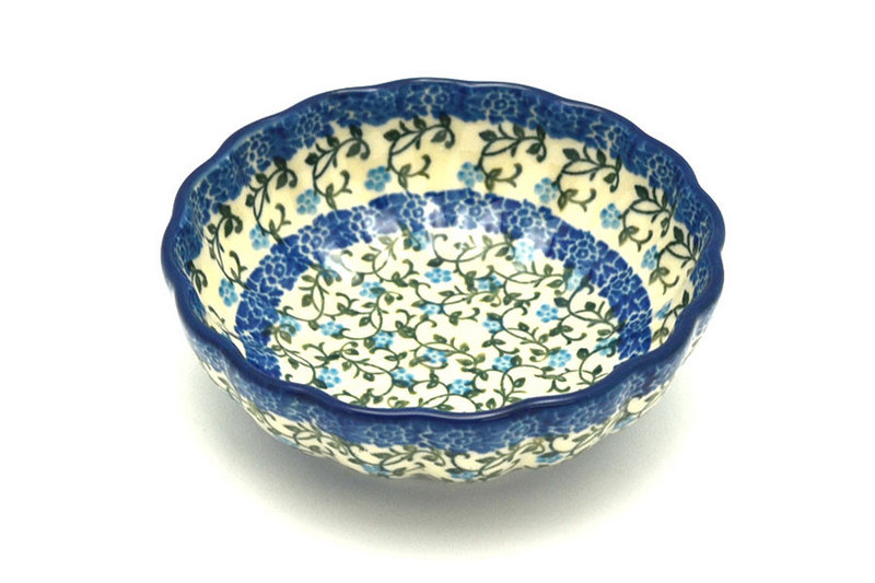 Ceramika Artystyczna Polish Pottery Bowl - Shallow Scalloped - Small - Terrace Vines 023-1822a (Ceramika Artystyczna)