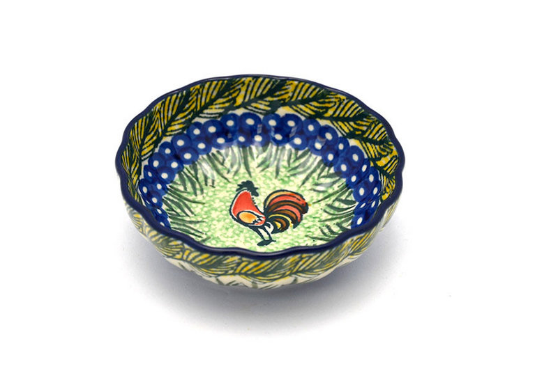 Ceramika Artystyczna Polish Pottery Bowl - Shallow Scalloped - Small - Unikat Signature U2663 023-U2663 (Ceramika Artystyczna)