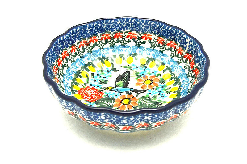 Ceramika Artystyczna Polish Pottery Bowl - Shallow Scalloped - Small - Unikat Signature U3357 023-U3357 (Ceramika Artystyczna)